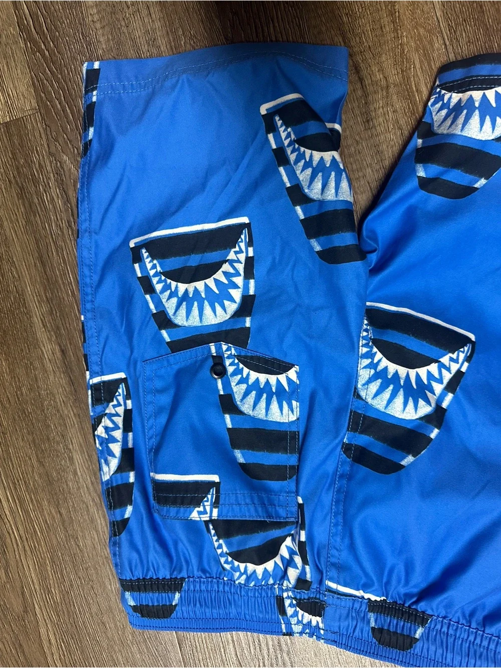 Tea Collection Kids 7 Shark Swim Trunks Blue